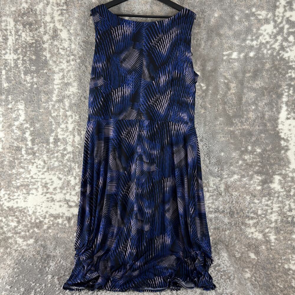 Perceptions Plus Size 22w Abstract Midi Shift Dre… - image 3